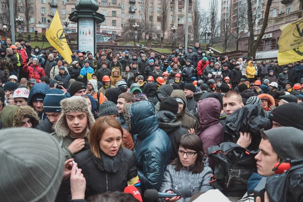 Ukraina Kiev Januari 2014 Demonstration Antimaidan Mot Euromajdan Bessarabka Kiev — Stockfoto