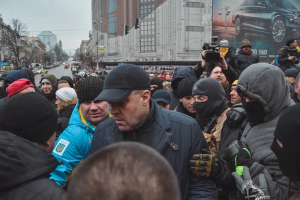 Ucrania Kiev Enero 2014 Manifestación Antimaidan Contra Euromaidán Besarabka Kiev — Foto de Stock