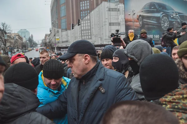 Ucrania Kiev Enero 2014 Manifestación Antimaidan Contra Euromaidán Besarabka Kiev — Foto de Stock