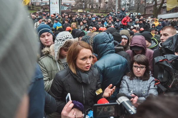 Украина Киев Января 2014 Года Демонстрация Антимайдана Против Евромайдана Бессарабке — стоковое фото