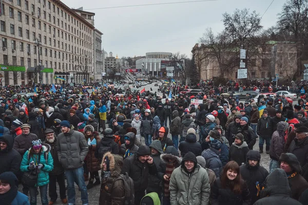 Ukraine Kiev January 2014 Clash Protests President Yanukovych Kyiv Street — Stock Photo, Image