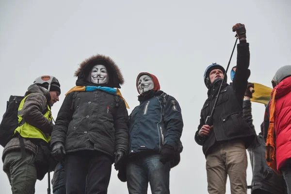 Ucrania Kiev Enero 2014 Choque Durante Las Protestas Contra Presidente — Foto de Stock