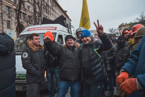 Ucrania Kiev Enero 2014 Choque Durante Las Protestas Contra Presidente — Foto de Stock