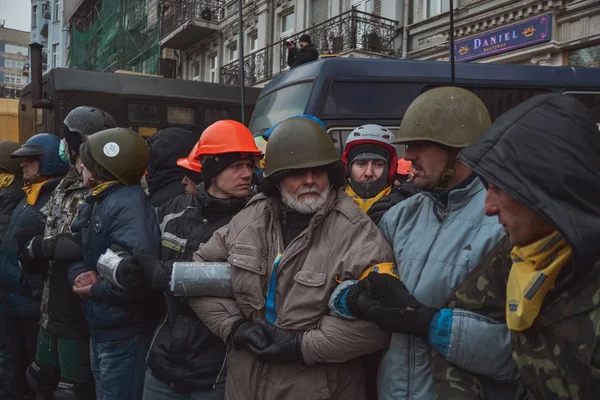 Ucraina Kiev Gennaio 2014 Scontro Durante Proteste Contro Presidente Yanukovych — Foto Stock