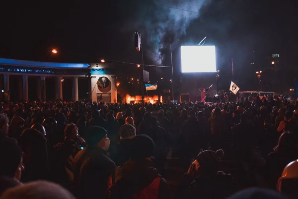Ucrania Kiev Enero 2014 Choque Durante Las Protestas Contra Presidente — Foto de Stock