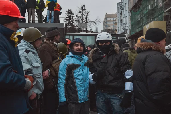 Ουκρανία Κίεβο Ιανουαρίου 2014 Σύγκρουση Κατά Τις Διαδηλώσεις Κατά Του — Φωτογραφία Αρχείου