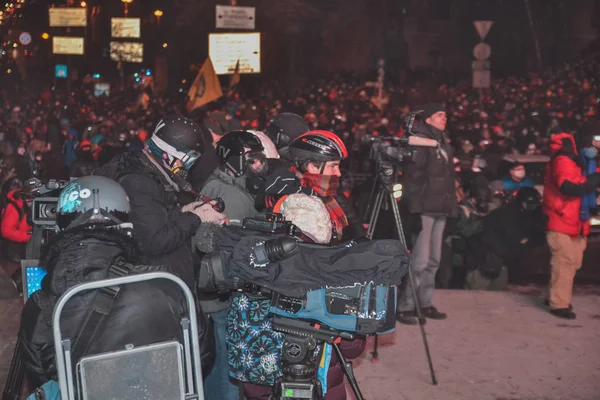 Ucrania Kiev Enero 2014 Choque Durante Las Protestas Contra Presidente — Foto de Stock