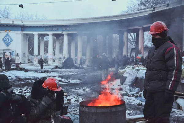 Ucrania Kiev Enero 2014 Después Del Enfrentamiento Durante Las Protestas — Foto de Stock