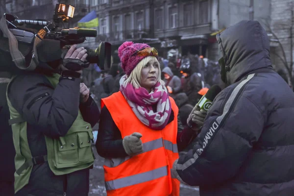 Ukrajna Kiev Január 2014 Miután Összecsapás Során Tiltakozások Ellen Elnök — Stock Fotó