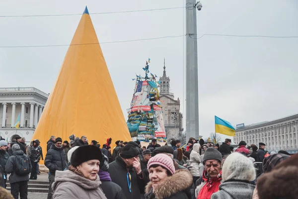 Euromaidan 키예프 우크라이나에 텐트에서 우크라이나 키예프 2014 — 스톡 사진