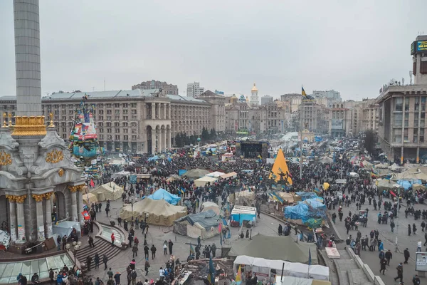ウクライナ キエフ 2014 Euromaidan キエフ ウクライナでのテント生活 — ストック写真