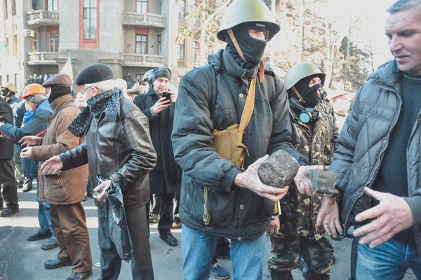 Ukraina Kiev Februar 2014 Berkut Skjøt Folk Institutskaja Euromaidan – stockfoto
