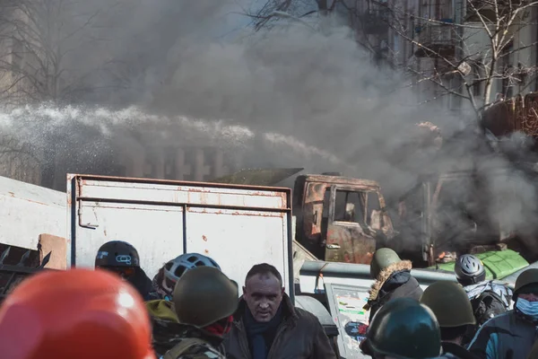 Ukraine Kiev Février 2014 Berkut Tiré Sur Des Gens Dans — Photo