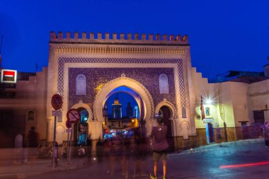 Geceleri Fas 'ın Mavi Kapısı.
