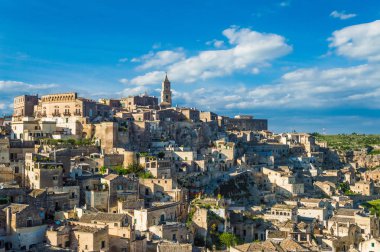 Sassi di Matera, Basilicata, Güney İtalya güzel antik taş şehir