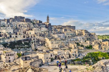 Sassi di Matera, Basilicata, Güney İtalya güzel antik taş şehir
