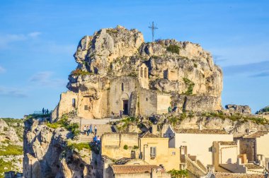 Sassi di Matera, Basilicata, Güney İtalya güzel antik taş şehir
