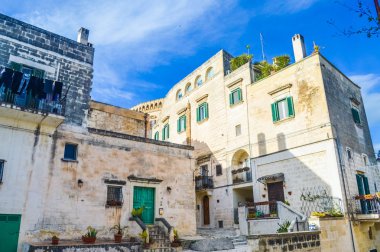 Sassi di Matera, Basilicata, Güney İtalya güzel antik taş şehir