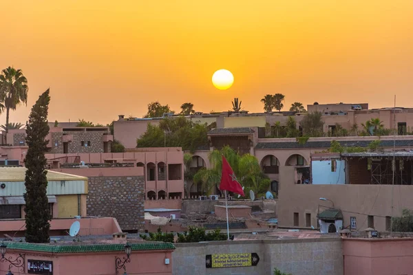 Marrakech Morocco September 2018 Sunset Djemaa Fna Market Square — Stock Photo, Image