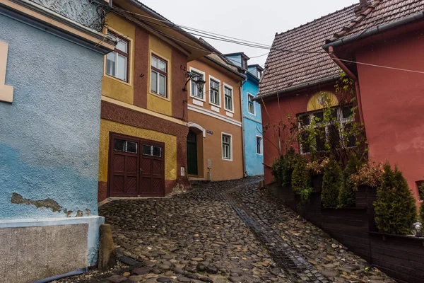 Kolorowe Ulice Sighisoara Rumunia — Zdjęcie stockowe