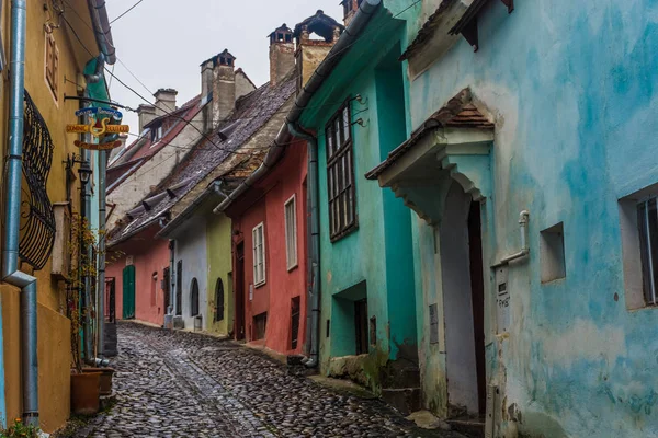 Rues Colorées Sighisoara Roumanie — Photo