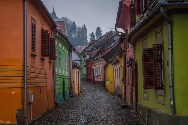 Kolorowe Ulice Sighisoara Rumunia — Zdjęcie stockowe