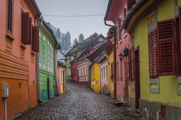 Kolorowe Ulice Sighisoara Rumunia — Zdjęcie stockowe