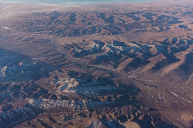 Moğolistan Gobi Çölü manzara havadan görünümü
