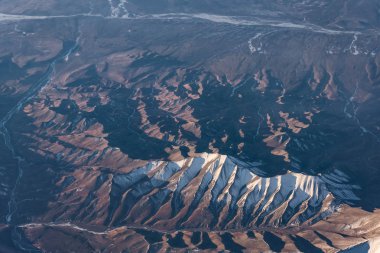 Moğolistan Gobi Çölü manzara havadan görünümü