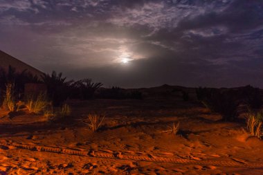 Desert tent camp in the Sahara, Erg Chebbi, Morocco clipart