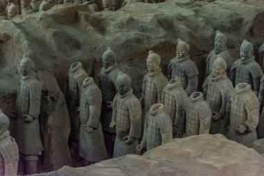 Xi'An, Çin, 25 Aralık 2017: Terracotta savaşçıları army 