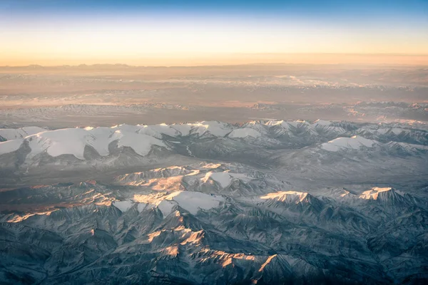 Dawn Gobi Desert Visto Avião Mongólia — Fotografia de Stock