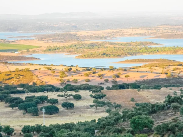 Hermoso Paisaje Rural Con Lago Alqueva Alentejio Portugal — Foto de Stock