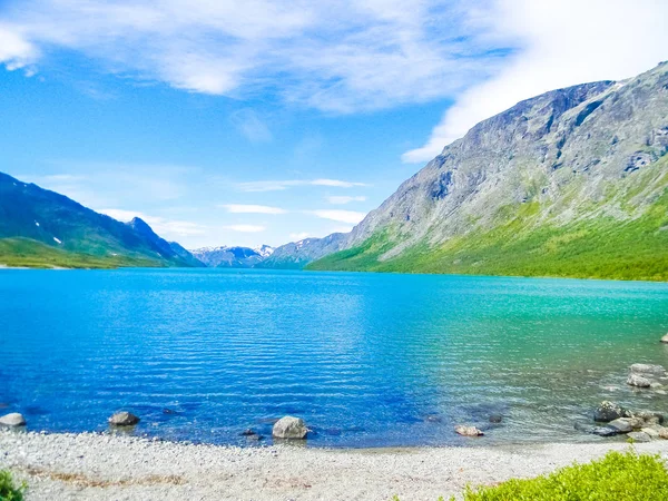 Piękne Jezioro Gjendesheim Parku Narodowym Jotunheimen Norwegia — Zdjęcie stockowe
