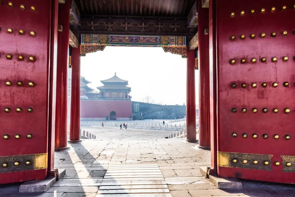 Portão Para Cidade Proibida Pequim China — Fotografia de Stock