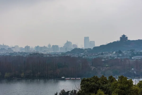 Krajobraz Jeziora Zachodniego Leifeng Pagoda Hangzhou Chiny — Zdjęcie stockowe