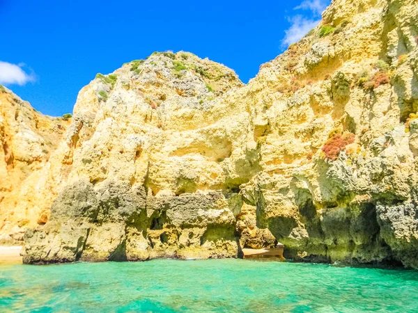 Rock Formations Beautiful Beach Praia Dona Ana Lagos Algarve Portugal — Stock Photo, Image