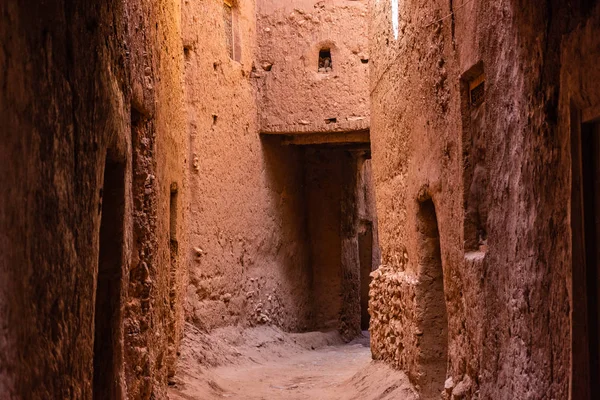 Starożytnej Ulicy Żydowskiej Dzielnicy Tinghir Małego Miasta Maroko — Zdjęcie stockowe