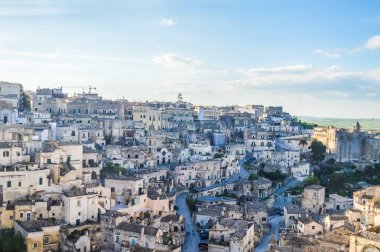 Sassi di Matera, Basilicata, Güney İtalya güzel antik taş şehir