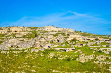 Sassi di Matera, Basilicata, Güney İtalya güzel antik taş şehir