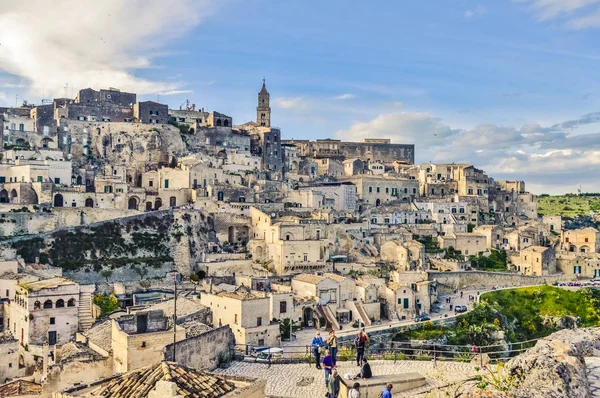 Sassi Matera Стародавні Кам Яні Кремса Провінції Базиліката Італії — стокове фото