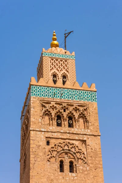 Minarete Mezquita Koutobia Marrakech Marruecos — Foto de Stock