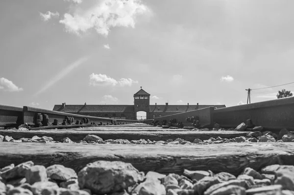 Auschwitz Polska Lipiec 2018 Stara Kolej Birkenau — Zdjęcie stockowe