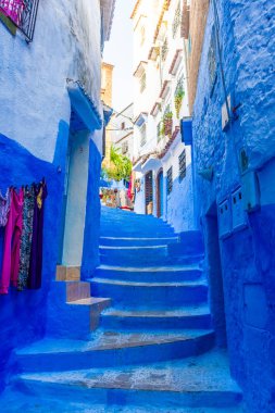 Şef Chaouen 'in mavi sokakları, Fas