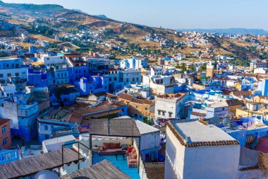 Cityscape: Chefchaouen, Morocco mavi şehir