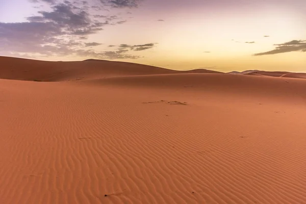 Alba Tra Dune Dell Erg Chebbi Deserto Del Sahara Marocco — Foto Stock