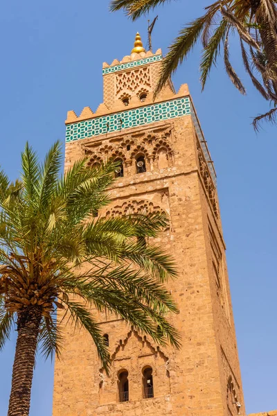 Minarete Mezquita Koutobia Marrakech Marruecos — Foto de Stock