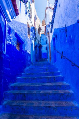 Şef Chaouen 'in mavi sokakları, Fas