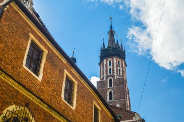 St Mary katedrali arkadan, Krakow, Polonya