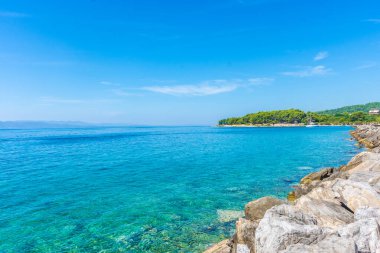 Hırvatistan 'ın Hvar Adası' nda güzel su
